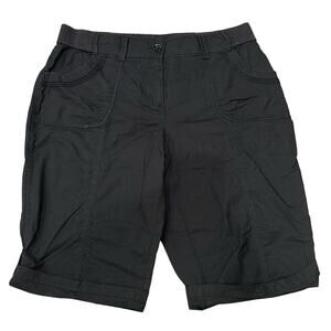 Chico's Women's Roll Up Hem Bermuda Shorts Black Size L/12